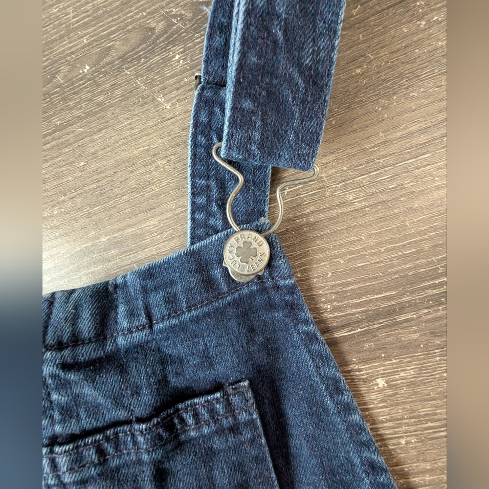 Lucky Brand Women's Bridget Cropped Overalls Size 6 Snap Front Denim - Picture 8 of 16